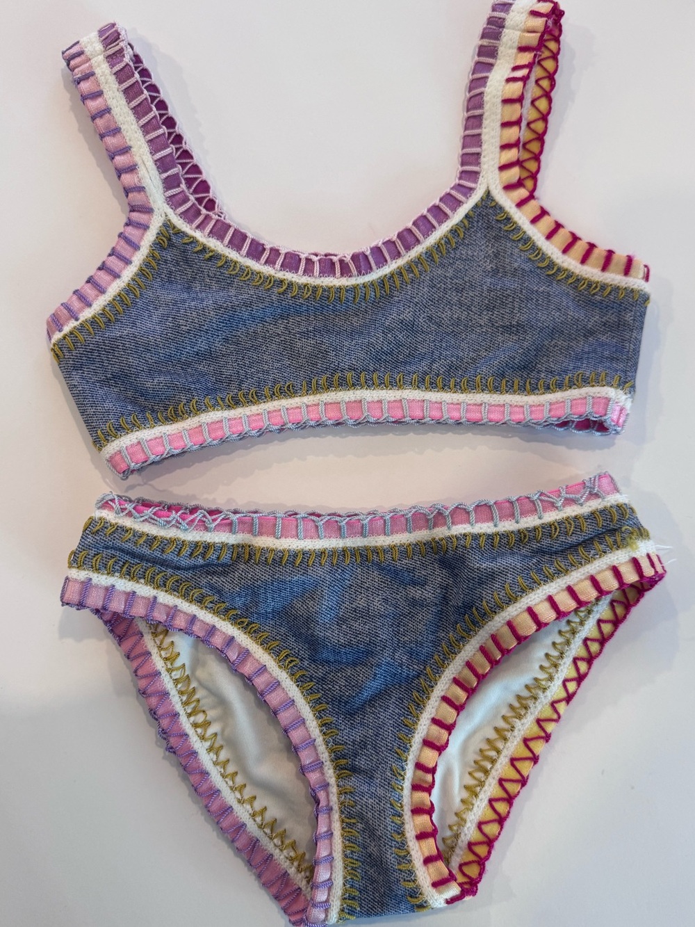 Girls 2 piece bikini embroidered 
Platinum swim / pq swim